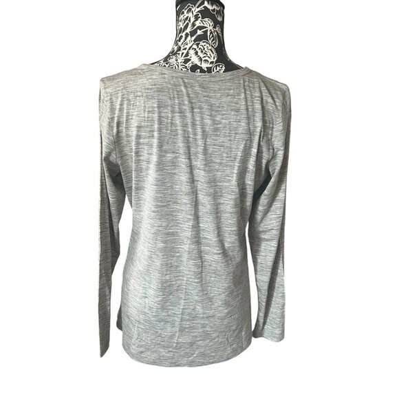 Woolx Womens Merino Wool Base Layer Top long Sleeve Shirt Gray Large - Picture 2 of 4